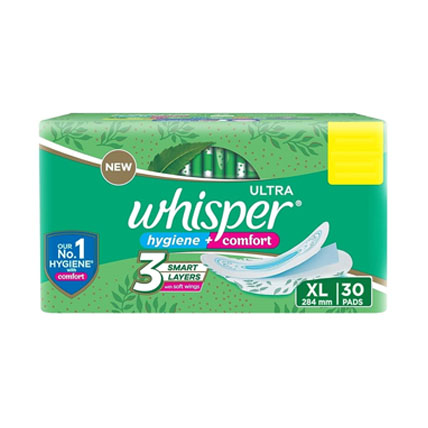 Whisper Sanitary Pads Ultra Hygiene Comfort XL